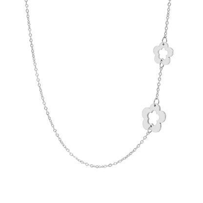 Dainty Floral Outline Neck Pendant Choker Necklace