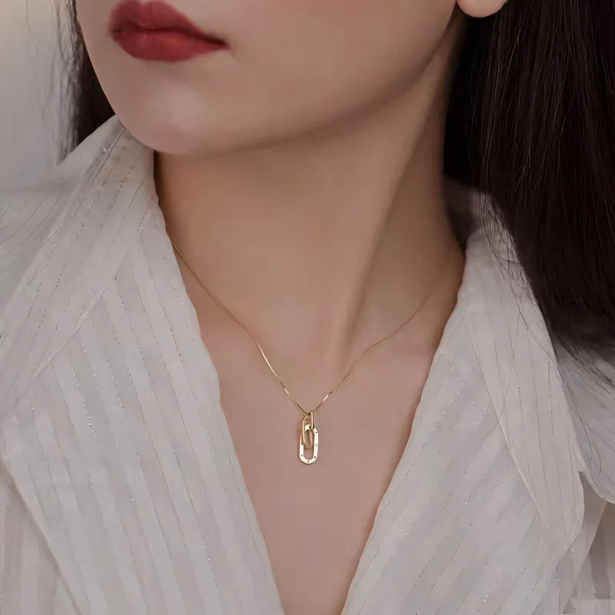 Dainty Forever Paperclip Love Necklace