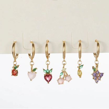 Dainty Fruit Hoop & Stud Earrings