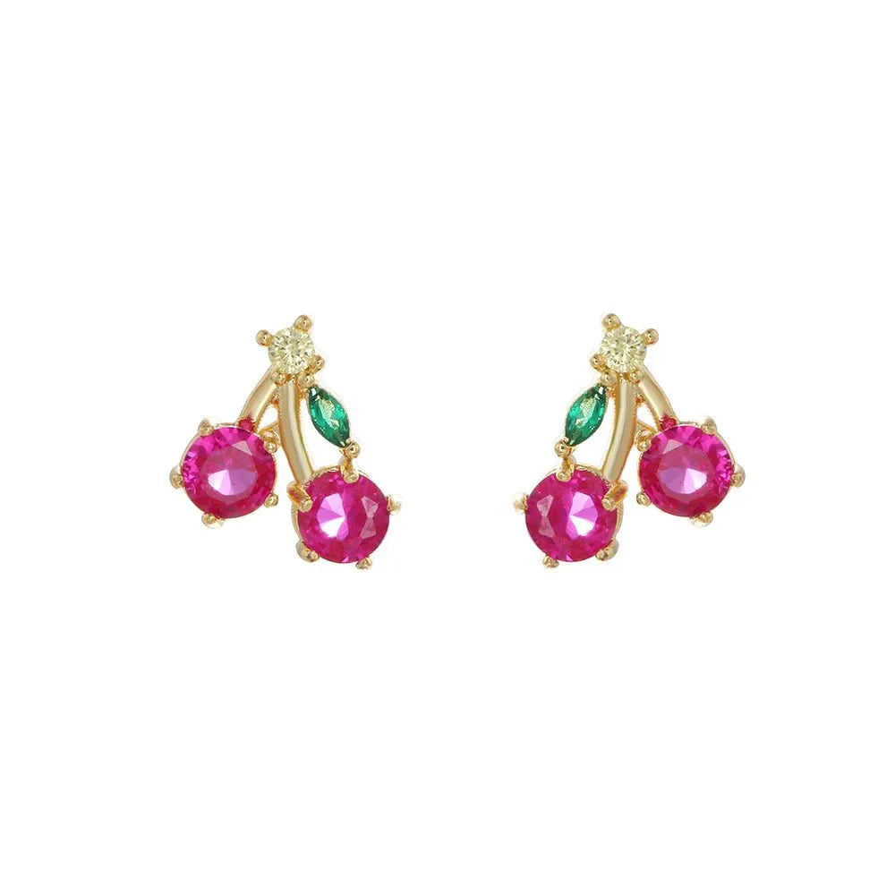 Dainty Fruit Hoop & Stud Earrings