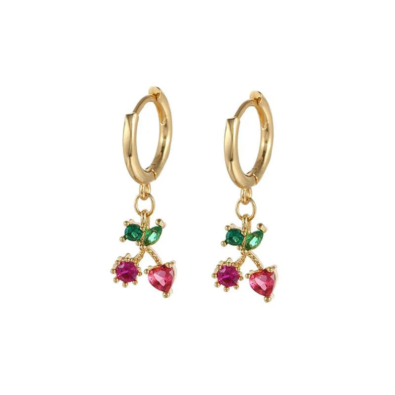 Dainty Fruit Hoop & Stud Earrings