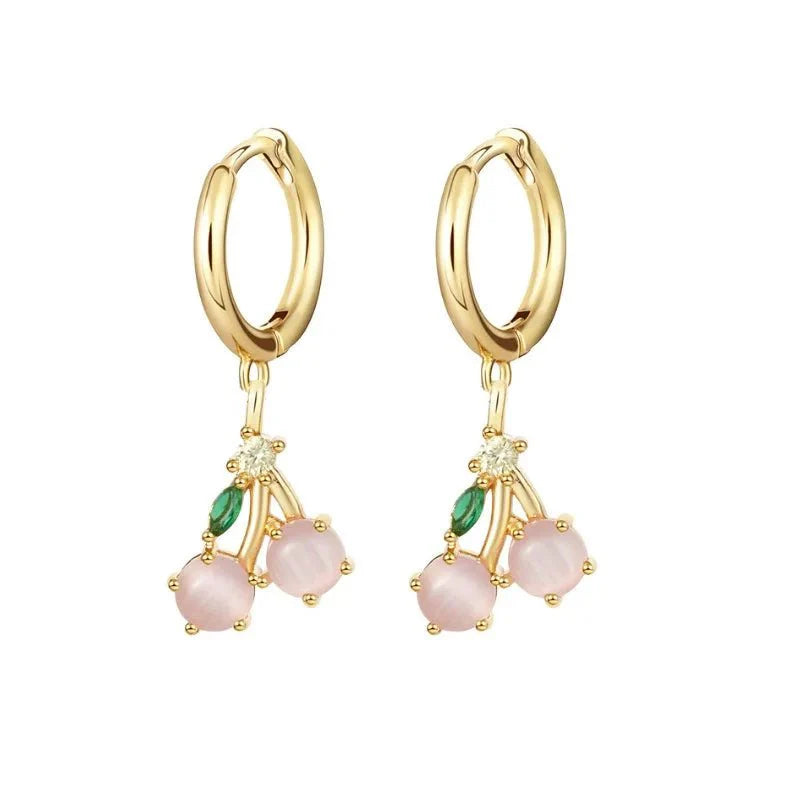 Dainty Fruit Hoop & Stud Earrings