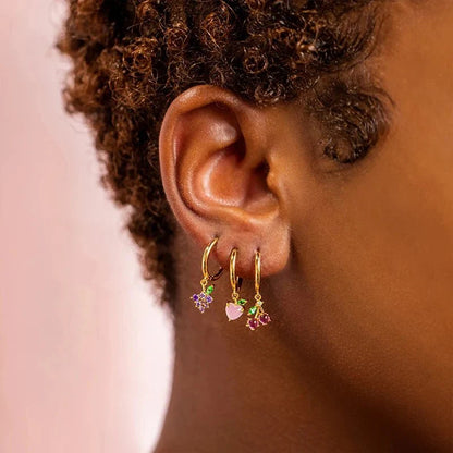 Dainty Fruit Hoop & Stud Earrings