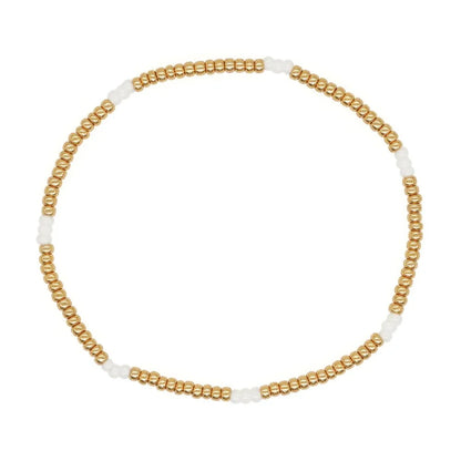 Dainty Gold Beaded Pearl Bracelets