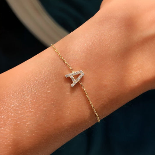 Dainty Initial Chain Bracelet