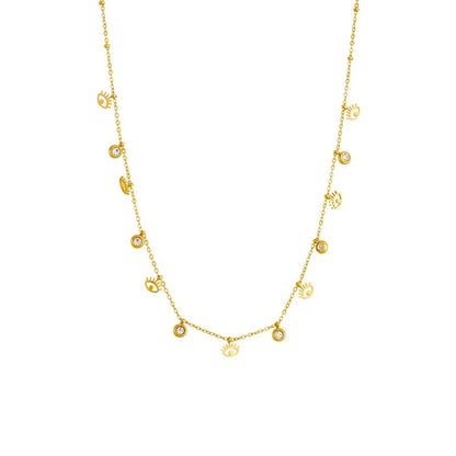 Dainty Minimal Evil Eye Diamond Necklace