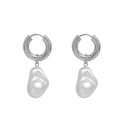 Dainty Pearl Huggie Earrings