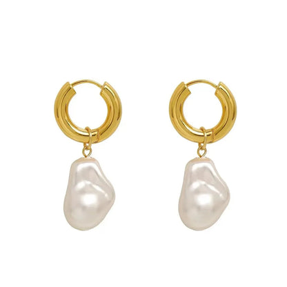 Dainty Pearl Huggie Earrings