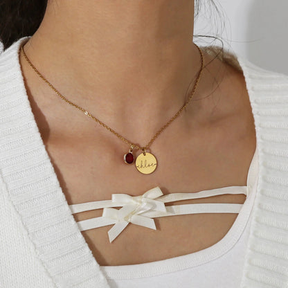 Dainty Personalized Name & Birthstone Necklace