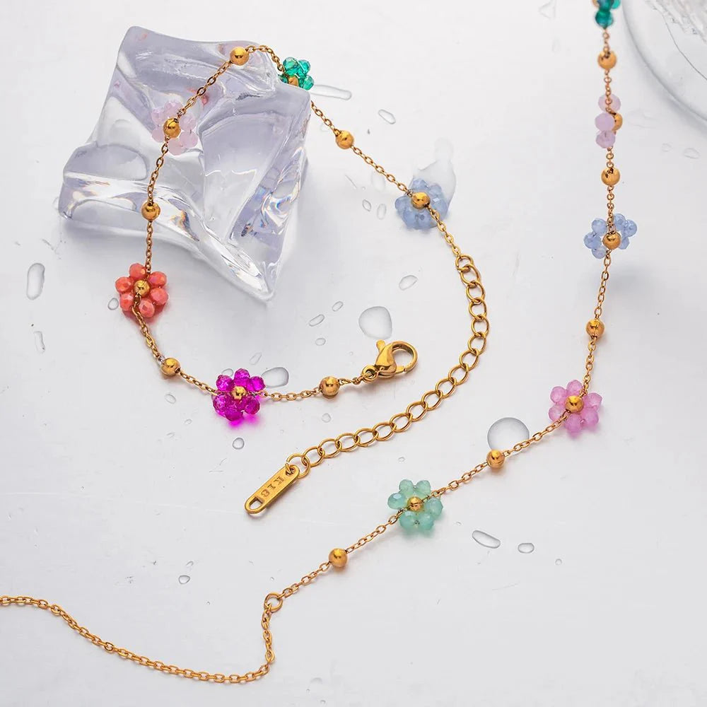 Dainty Spring Floral Jewelry Set