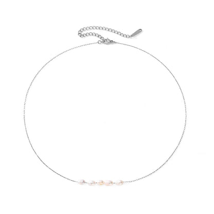Dainty Strung Beaded Chain Necklace