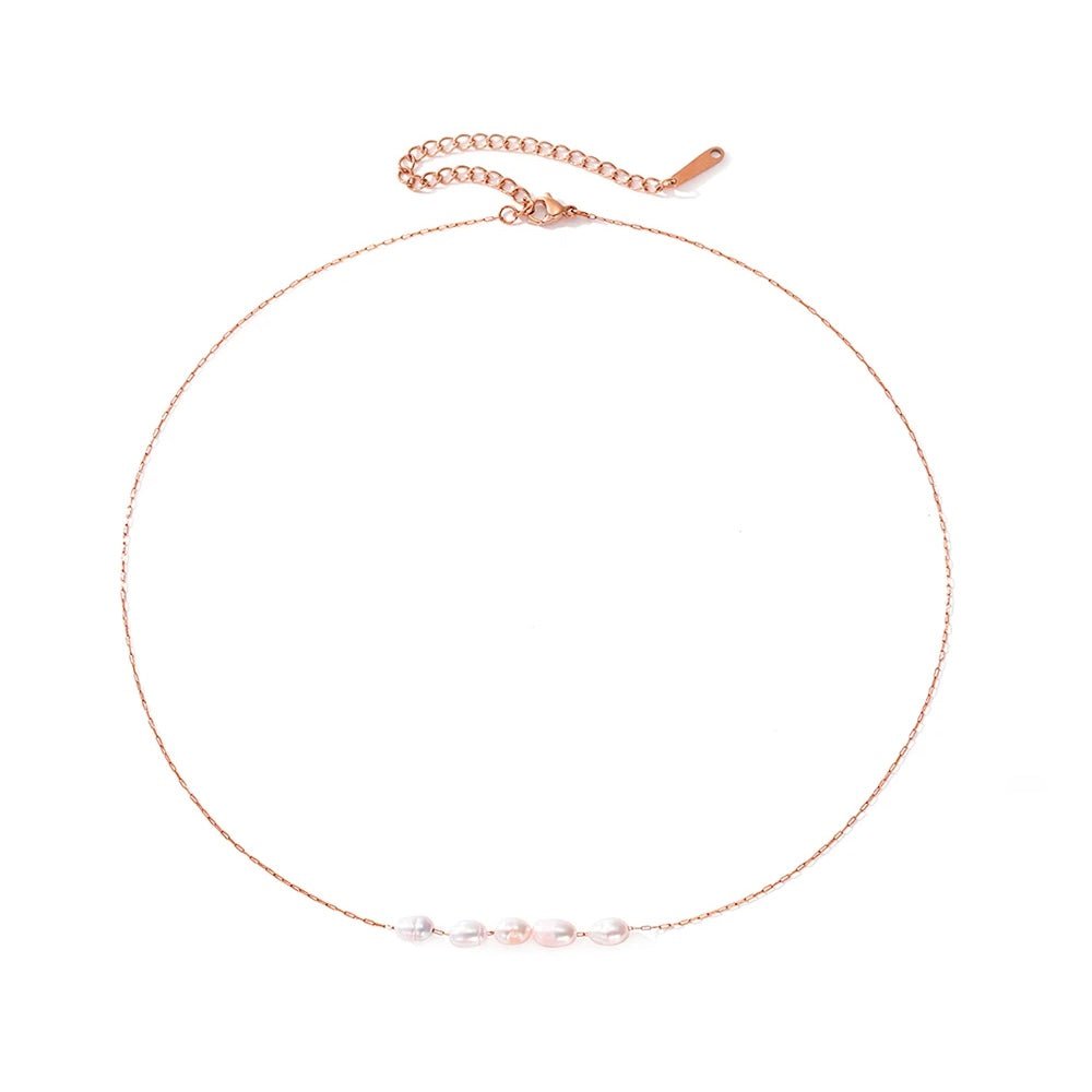 Dainty Strung Beaded Chain Necklace
