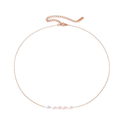 Dainty Strung Beaded Chain Necklace