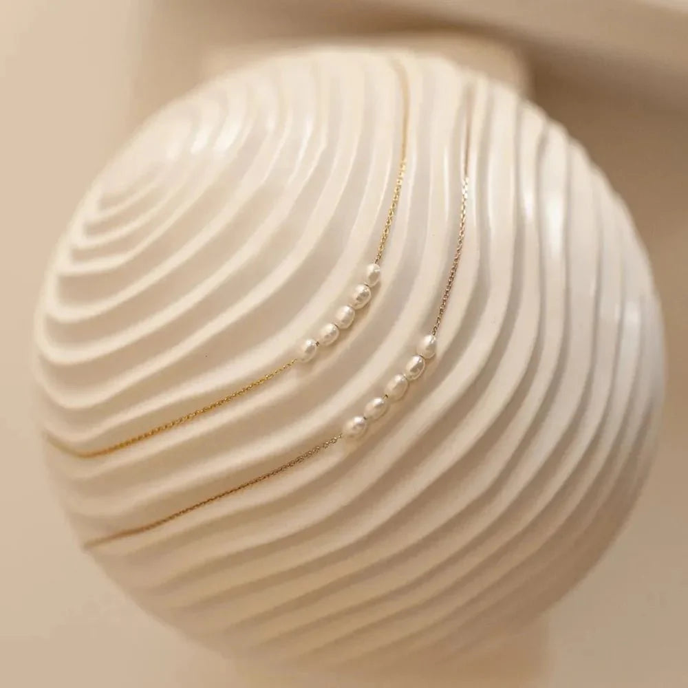 Dainty Strung Beaded Chain Necklace