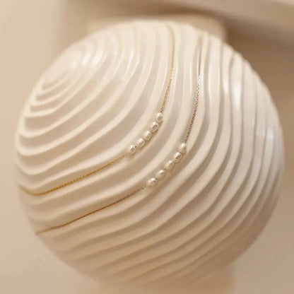 Dainty Strung Beaded Chain Necklace