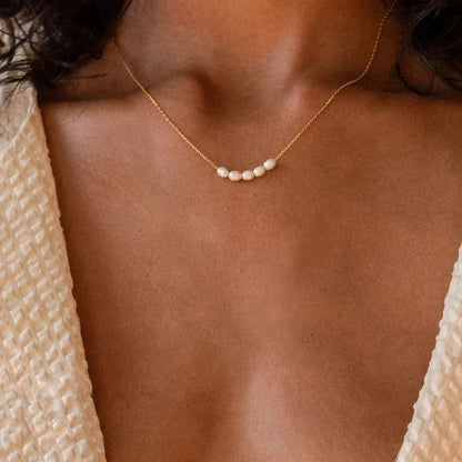 Dainty Strung Beaded Chain Necklace