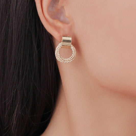 Dainty Strung Circle Chain Earrings