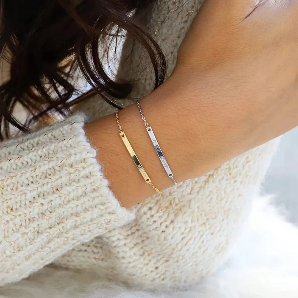 Dainty Thin Engraving Bracelet