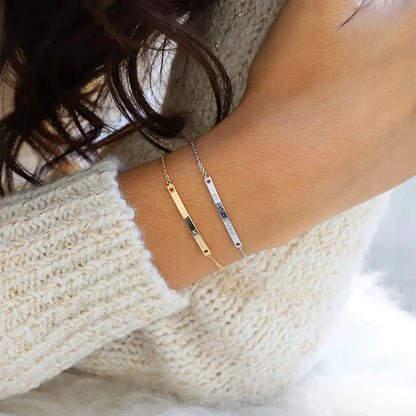 Dainty Thin Engraving Bracelet