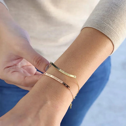 Dainty Thin Engraving Bracelet