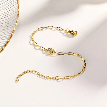 Dainty Thin Paperclip Letter Initial Bracelet