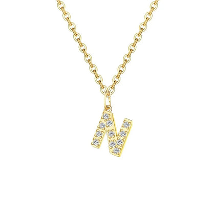 Dainty Zircon Letter Initial, Number, Symbol Chain Necklace
