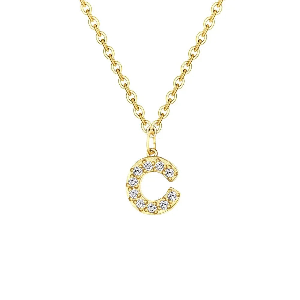 Dainty Zircon Letter Initial, Number, Symbol Chain Necklace