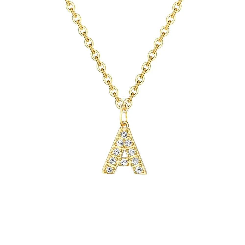 Dainty Zircon Letter Initial, Number, Symbol Chain Necklace