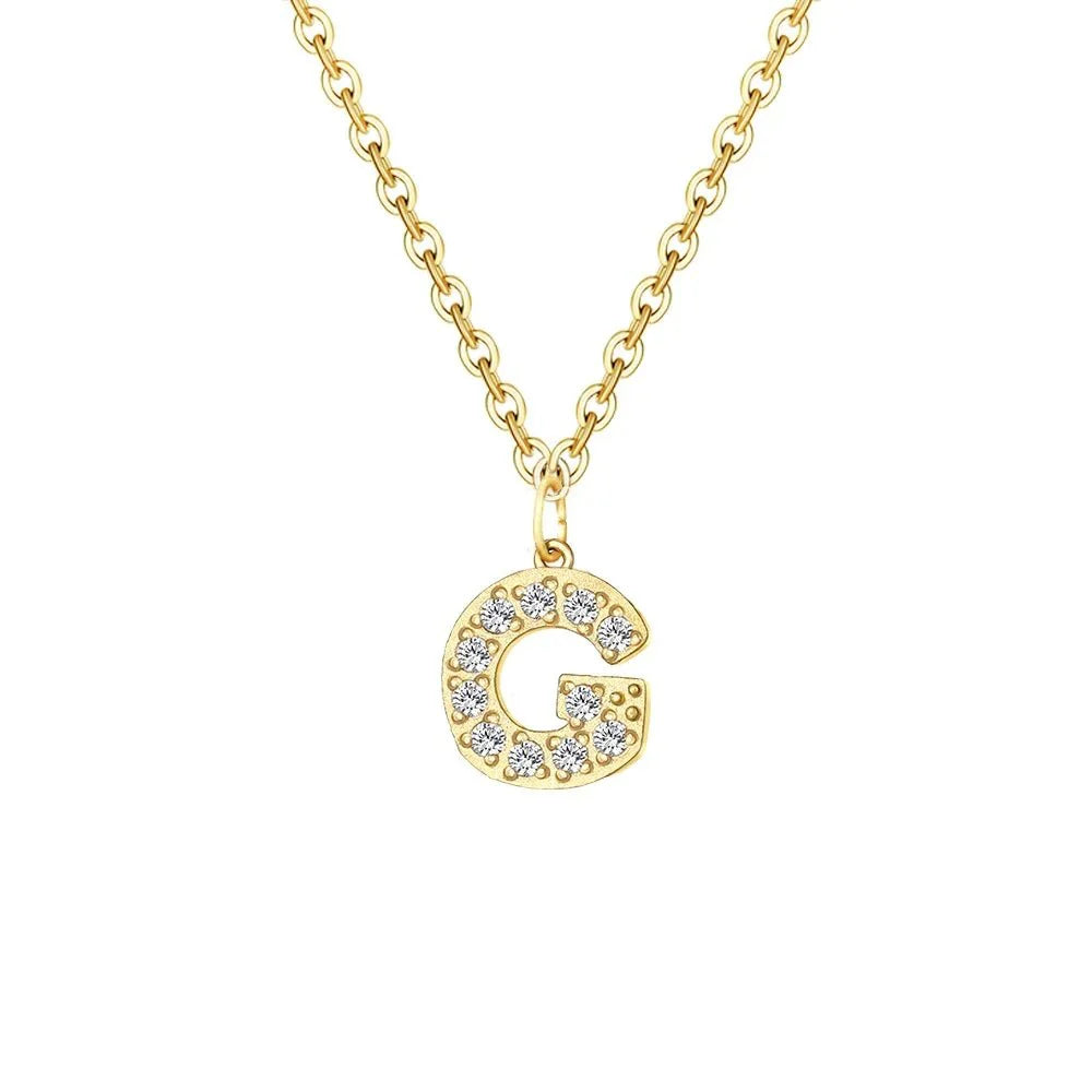 Dainty Zircon Letter Initial, Number, Symbol Chain Necklace