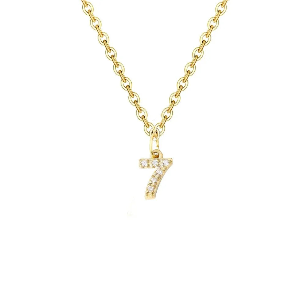 Dainty Zircon Letter Initial, Number, Symbol Chain Necklace