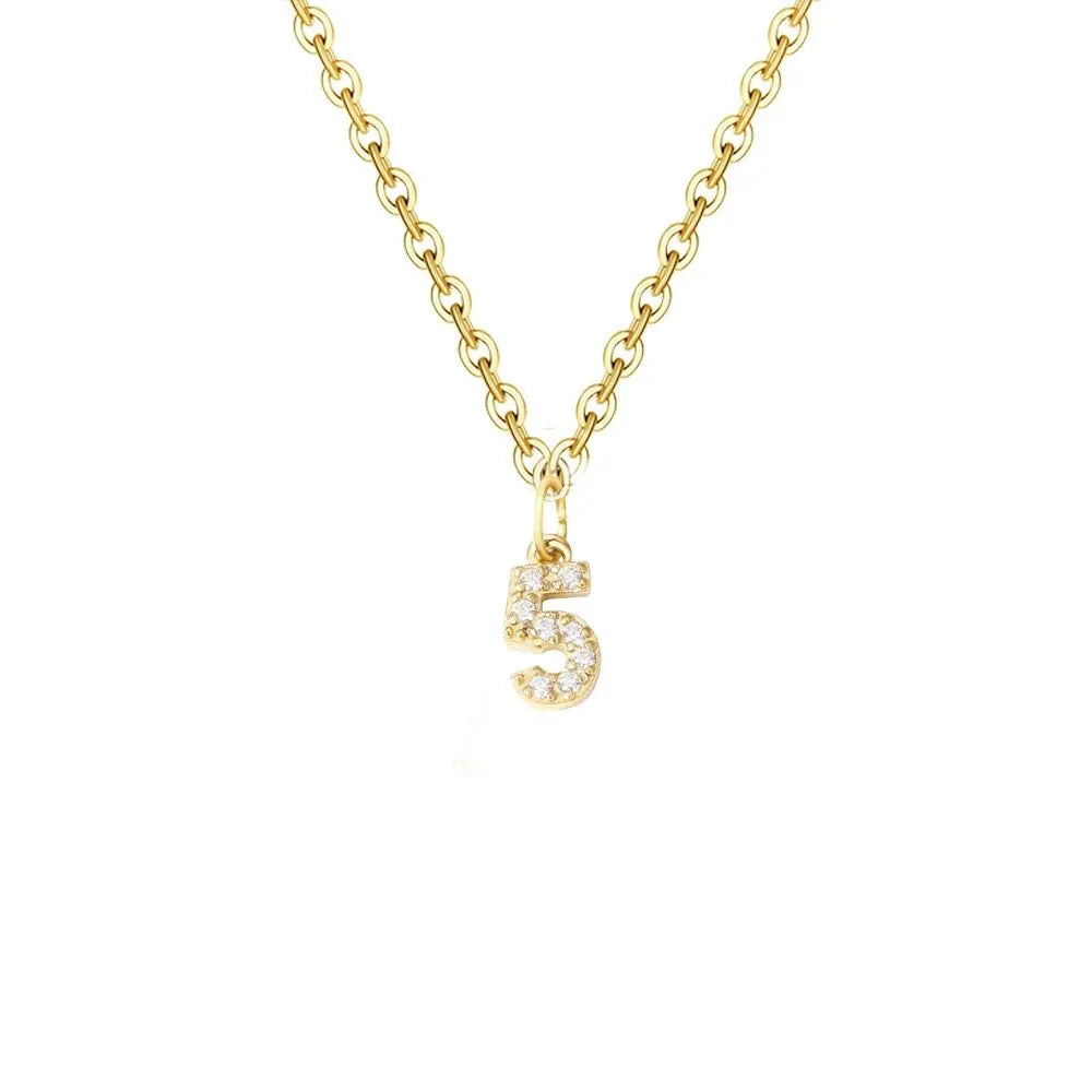 Dainty Zircon Letter Initial, Number, Symbol Chain Necklace
