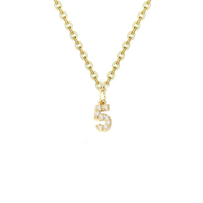 Dainty Zircon Letter Initial, Number, Symbol Chain Necklace