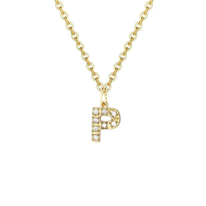 Dainty Zircon Letter Initial, Number, Symbol Chain Necklace