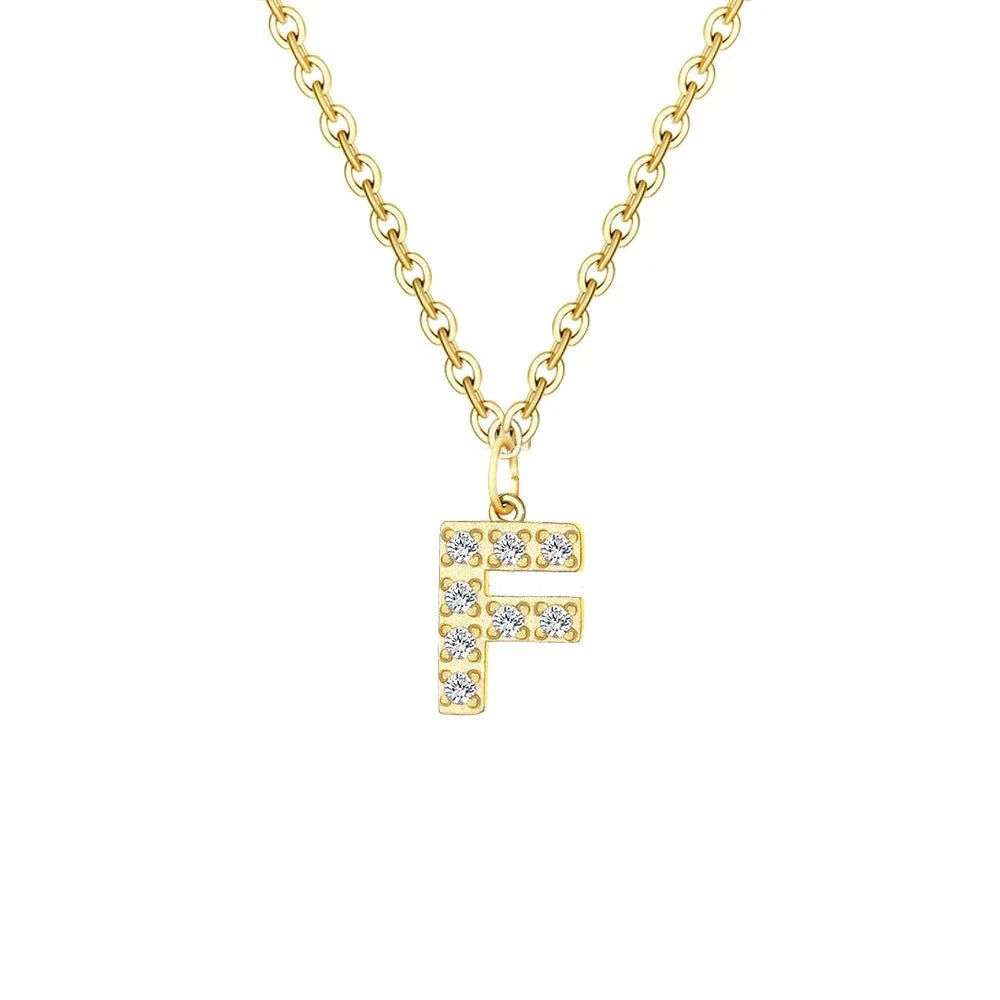 Dainty Zircon Letter Initial, Number, Symbol Chain Necklace