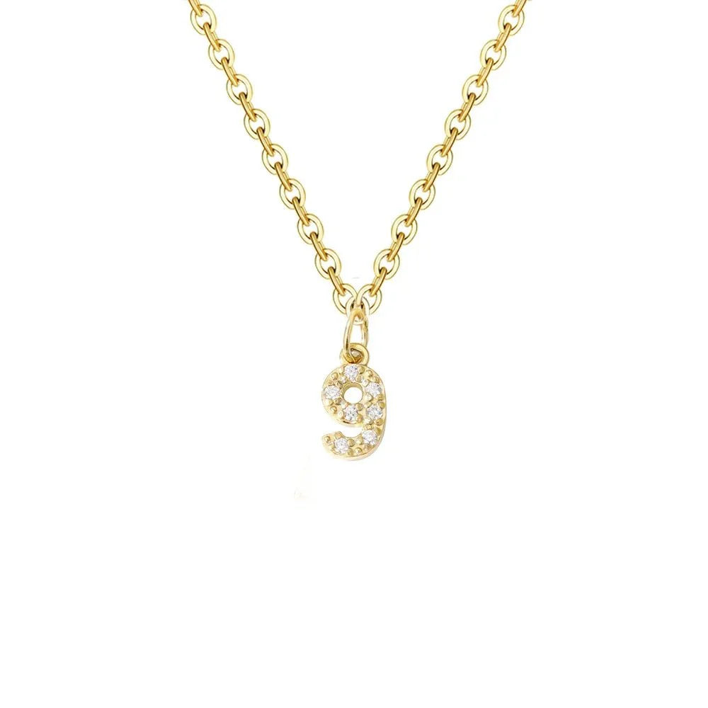 Dainty Zircon Letter Initial, Number, Symbol Chain Necklace