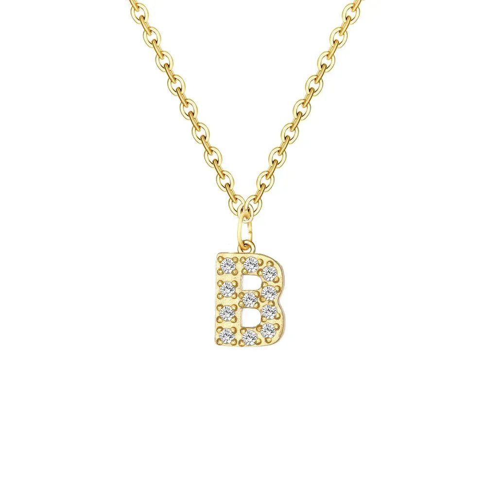 Dainty Zircon Letter Initial, Number, Symbol Chain Necklace