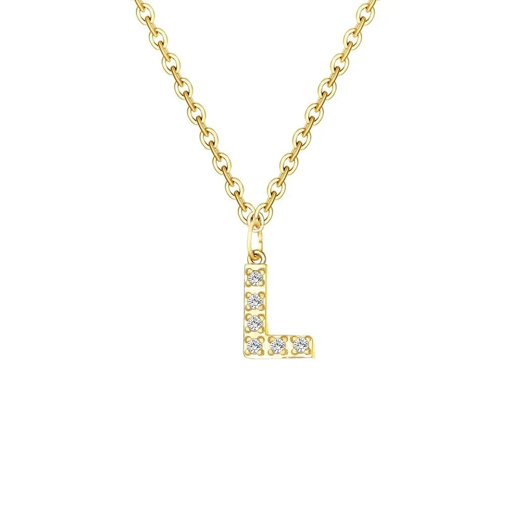 Dainty Zircon Letter Initial, Number, Symbol Chain Necklace