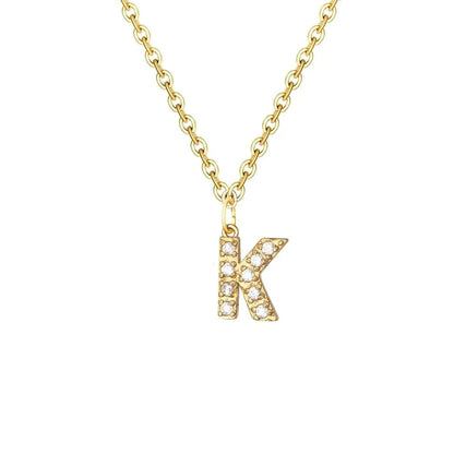 Dainty Zircon Letter Initial, Number, Symbol Chain Necklace