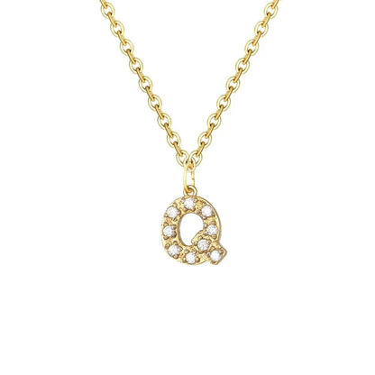 Dainty Zircon Letter Initial, Number, Symbol Chain Necklace