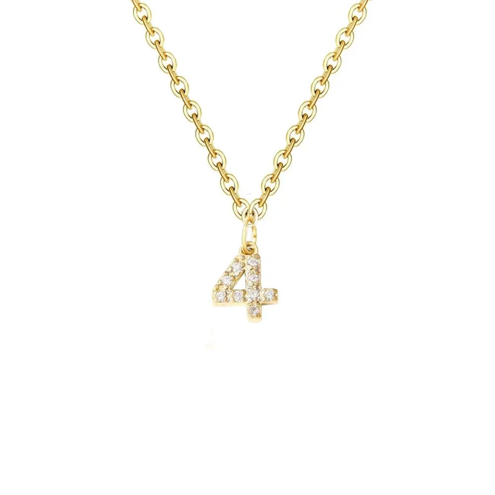 Dainty Zircon Letter Initial, Number, Symbol Chain Necklace