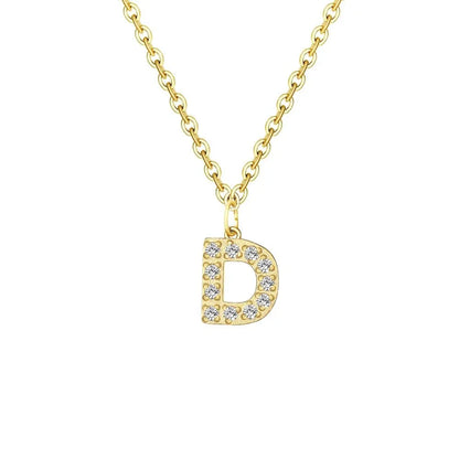 Dainty Zircon Letter Initial, Number, Symbol Chain Necklace