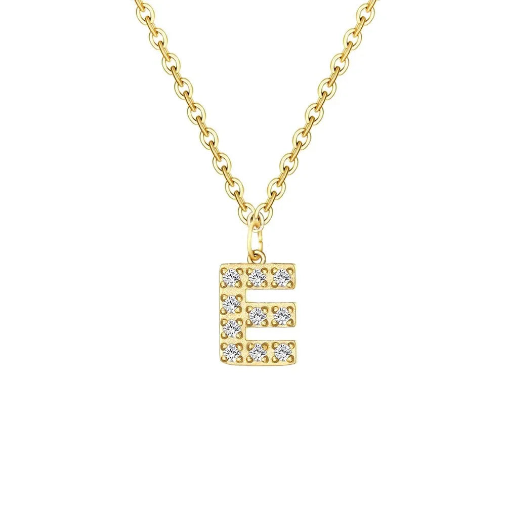 Dainty Zircon Letter Initial, Number, Symbol Chain Necklace