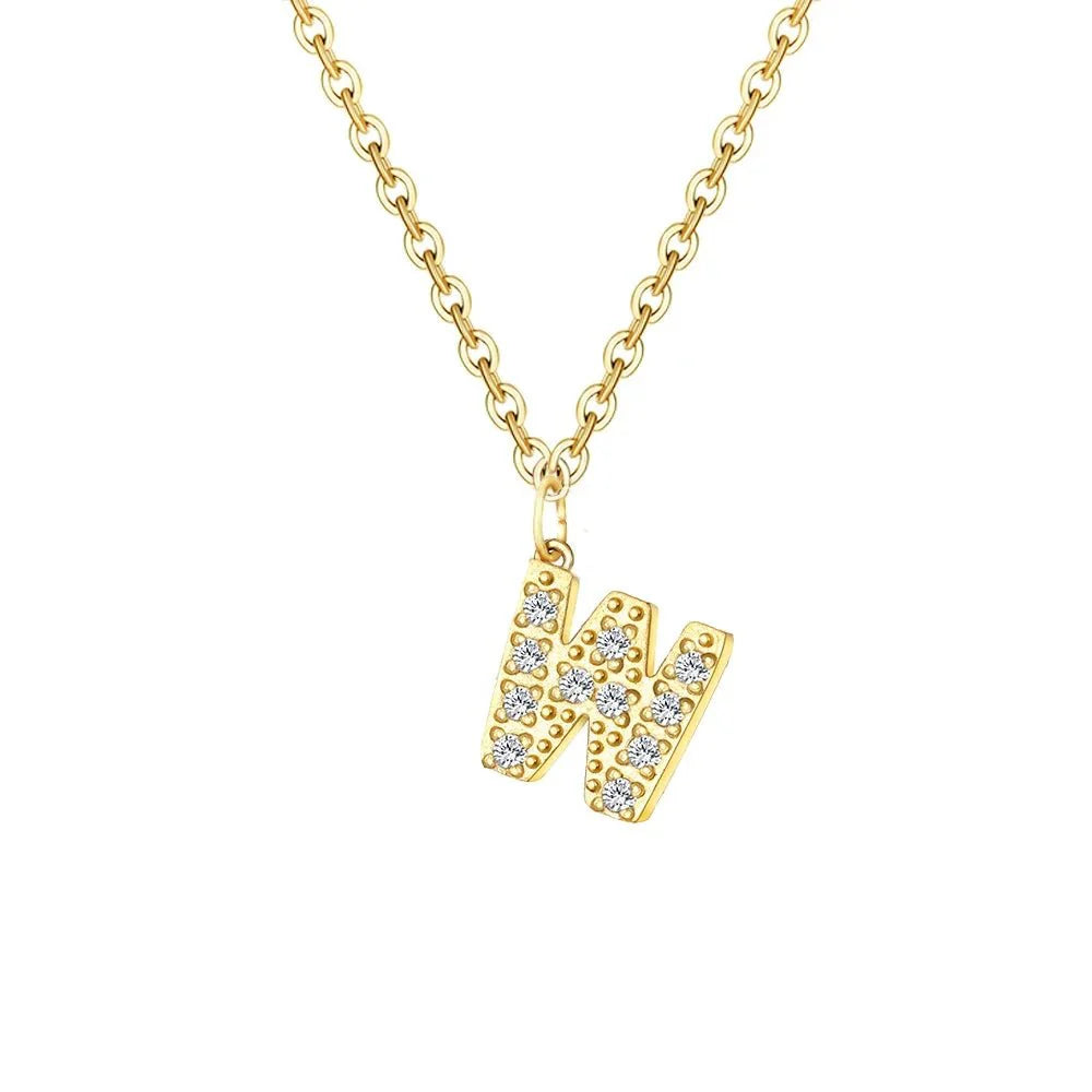 Dainty Zircon Letter Initial, Number, Symbol Chain Necklace
