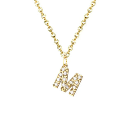 Dainty Zircon Letter Initial, Number, Symbol Chain Necklace
