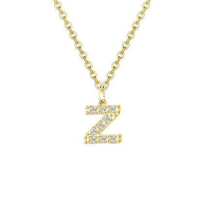 Dainty Zircon Letter Initial, Number, Symbol Chain Necklace