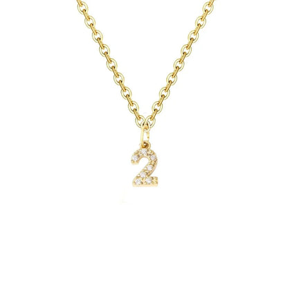 Dainty Zircon Letter Initial, Number, Symbol Chain Necklace