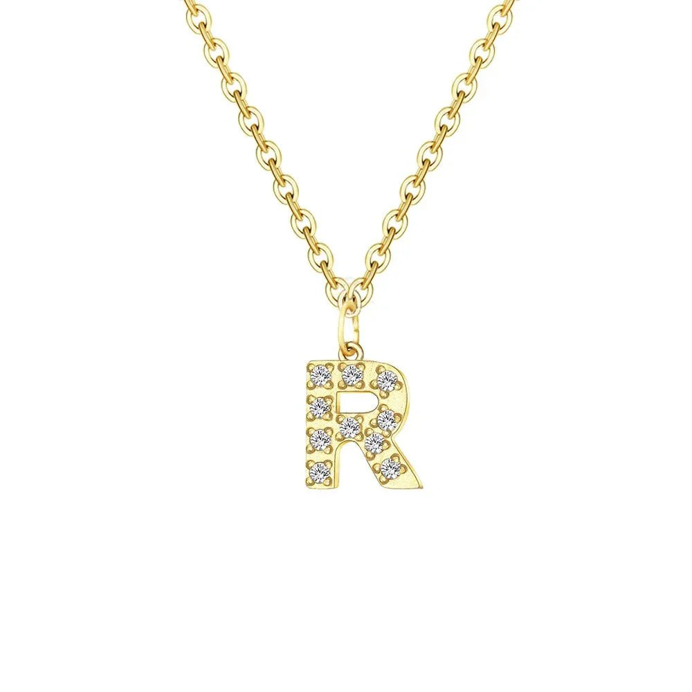 Dainty Zircon Letter Initial, Number, Symbol Chain Necklace