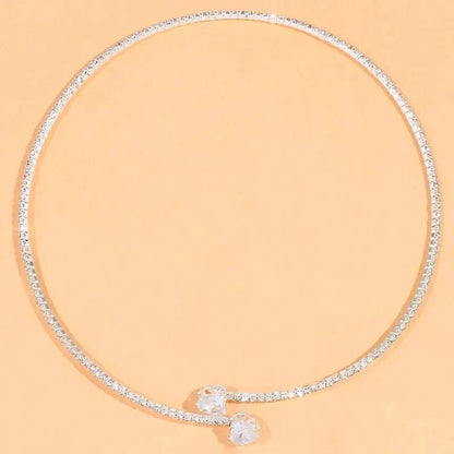 Diamond Heart Open Choker Necklace