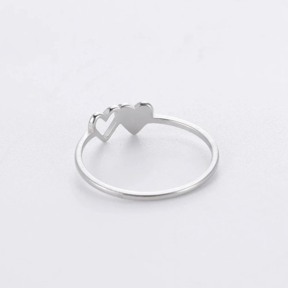 Dual Heart Letter Initial Ring