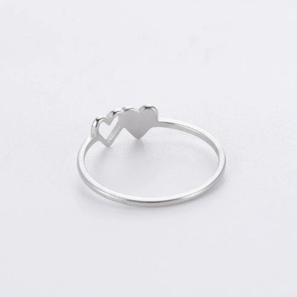 Dual Heart Letter Initial Ring